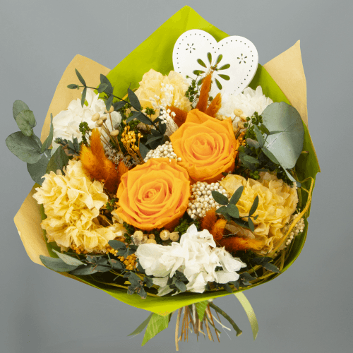 Bouquet de Fleurs Séchées Jaune Valentino