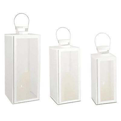 Lanterna Lantern branca, 11,5x12,5x30 cm
