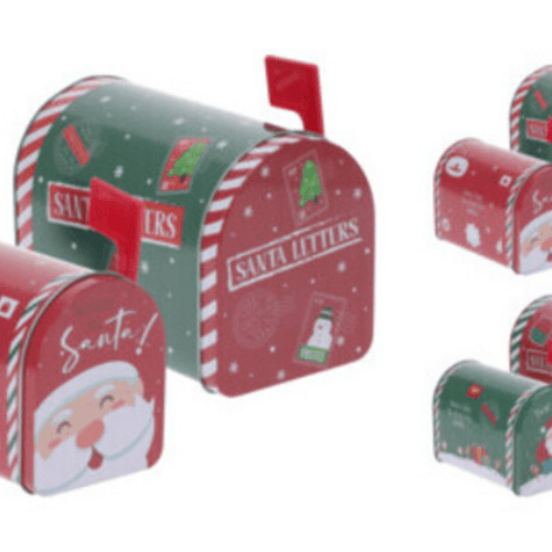 Boîte aux Lettres de Noël en Métal Rouge et Vert 15 cm Rojo/Verde, 12 cm