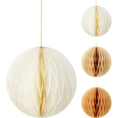 Colgante Grande de Panal de Papel Abeja 25 cm Mixto, 25 cm (2 uds)