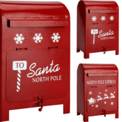 Boîte aux Lettres de Noël sur Pieds Rouge et Blanc 15 cm Rojo/Blanco, 24 cm