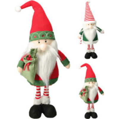 Ninot de Pare Noel Dret Vermell i Blanc Rojo/Blanco, 58 cm