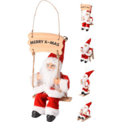 Pendentif Père Noël en différentes poses Rojo/Blanco, 18 cm (2 unités)