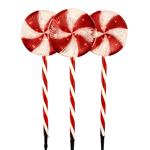 Sucette de Bonbon Décorative en Plastique Rojo/Blanco, 62 cm