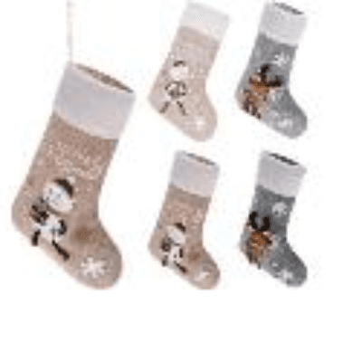 Chaussette de Noël Décorative avec Figurine (Lot de 2) Natural, 39  cm (2 unités)