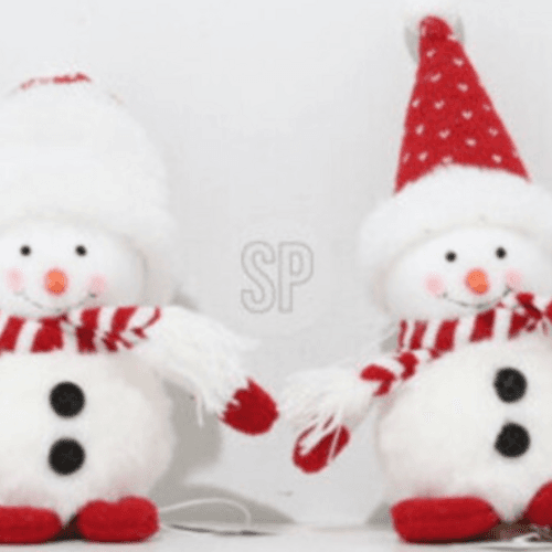 Ninot de Neu amb Bufanda (Pack de 2) Rojo/Blanco, 19 cm