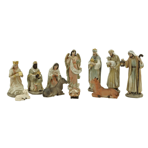 Pessebre de Poliresina Tons Pastel Mixto, 10,5 cm