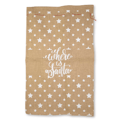 Sac de Noël Where is Santa Natural, 50 cm (3 unités)