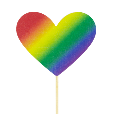 Pick floral coração Love Pride Mixto, 50 cm (25 unids)
