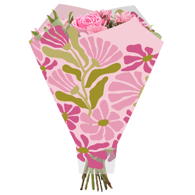 Blonda Emily Rosa e Verde, 50 cm