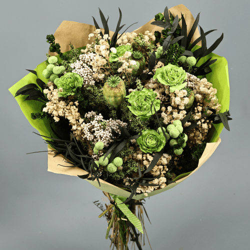 Bouquet de Fleurs Séchées Vert Pistache