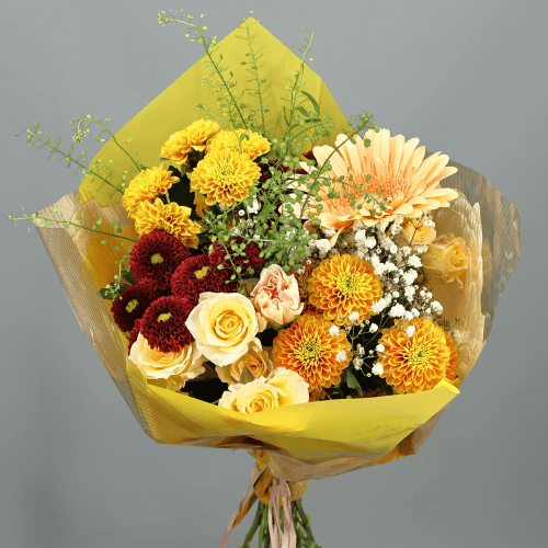 Ramo de Flores Variadas Salmón, 50 cm de tallo