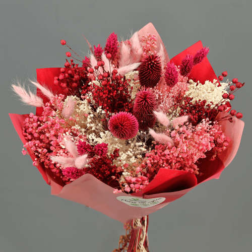 Bouquet de Fleurs Séchées Fuchsia