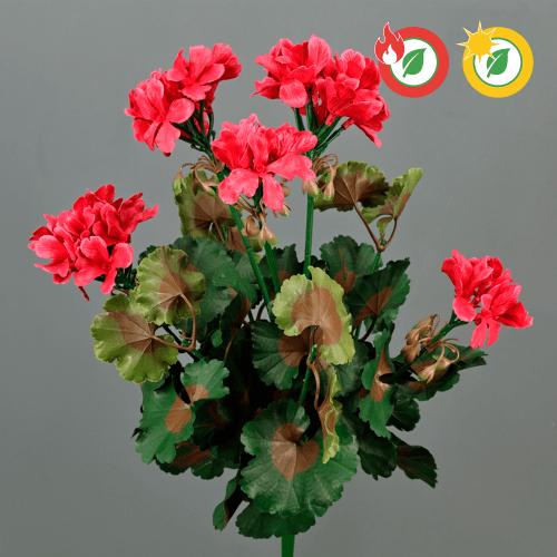 Pack de 2 geranios artificiales para exterior 40 cm