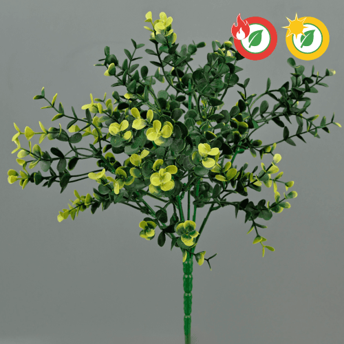 Eucalipto Artificial UV-Ignífugo, Flor artificial de 32-42 cm de largo, pack de 6 uds