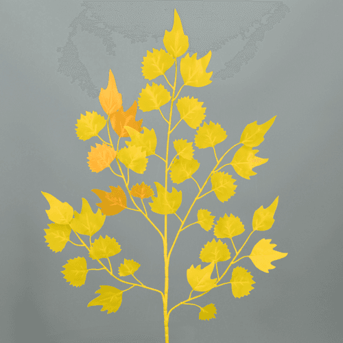 Lot de 8 branches artificielles de peuplier jaune 70 cm, Fleur artificielle de 1 cm de long, lot de 8 unités