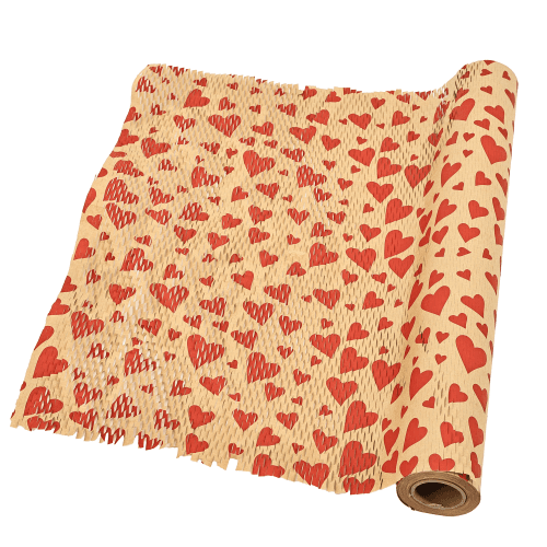 Rolo de papel vermelho e branco