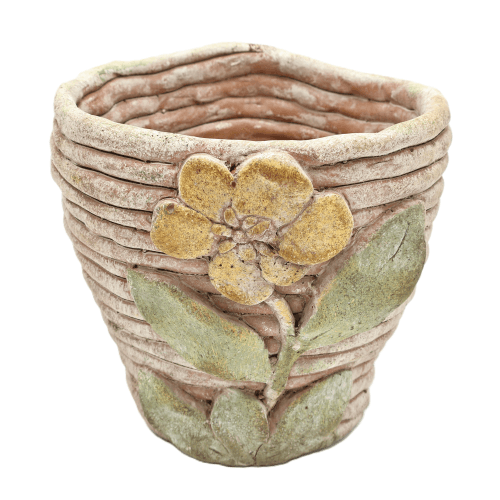 Vase en céramique à motif floral 16 cm