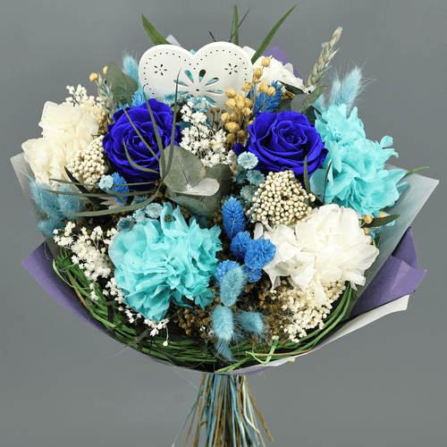Bouquet Séché Valentino Bleu