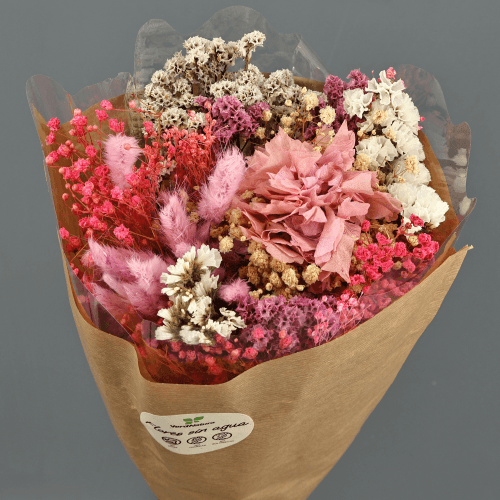 Ramo de Flores Secas Rouse Rosa, naranja ou blanco, Flor seca de 40 cm de comprimento