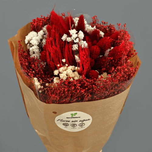 Ramo de Flores Secas Rouse Vermelho, Flor seca de 40 cm de comprimento