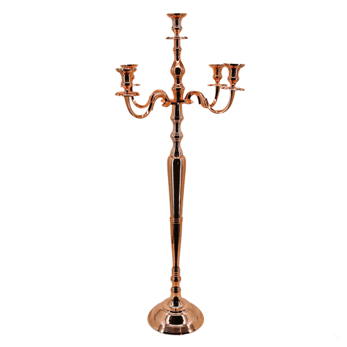 Chandelier cinq branches rose, 1,21 m