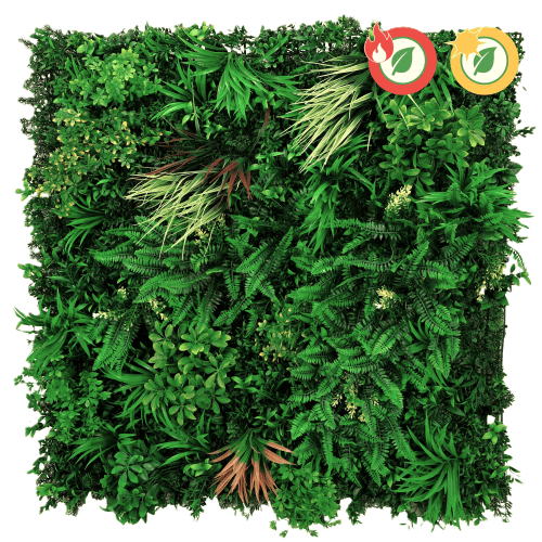 Mural vegetal artificial Chechia 100 cm UV e ignífugo