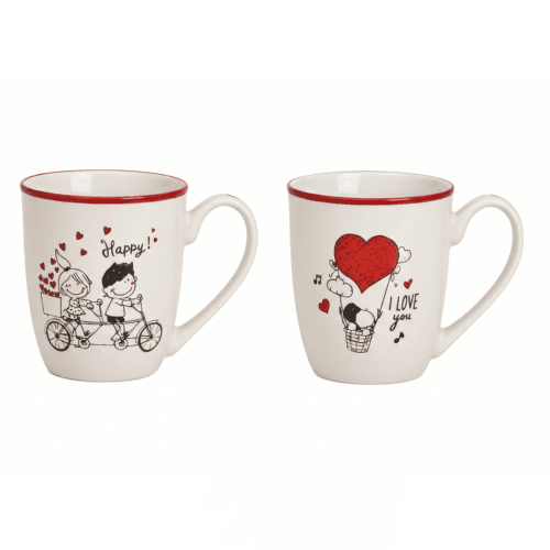 Vasos Chávena de Cerâmica Happy & Love Sortidos 9 cm