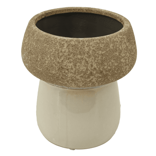 Cache-pot en Céramique Pilz Champignon Marron et Blanc