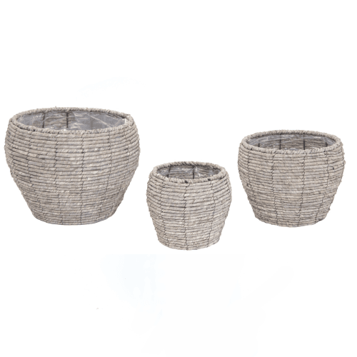 Cestas Decorativas de Cinc Belly (Set de 3)
