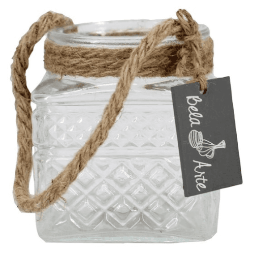 Botella de Cristal con Asa de Cuerda (Pack de 24) Transparente, 10-10,5 cm FLORAN