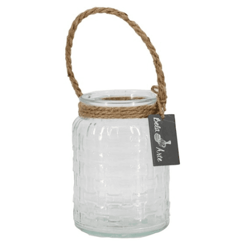 Botella de Cristal con Asa de Cuerda 11 cm (Pack de 12 o 24) Transparente, 11 cm (24 uds) FLORAN
