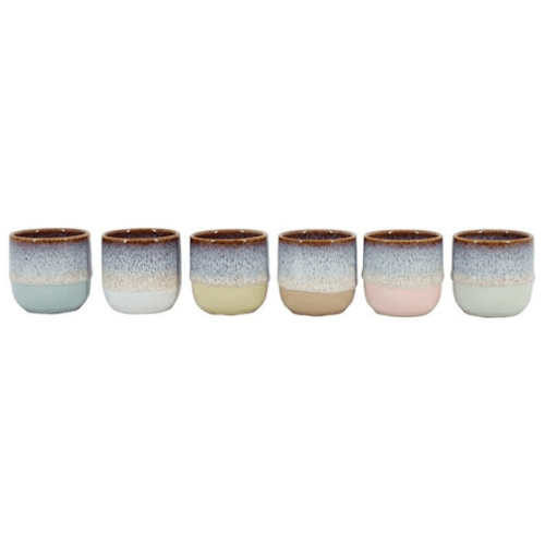 Mini Vasos de Cerâmica Sortidos Lanco 7 cm (conjunto de 24)