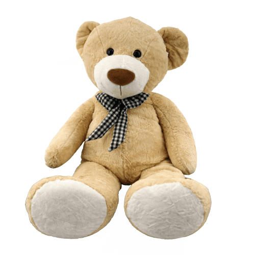 Peluche urso com laço creme ou blanco, 50-100 cm