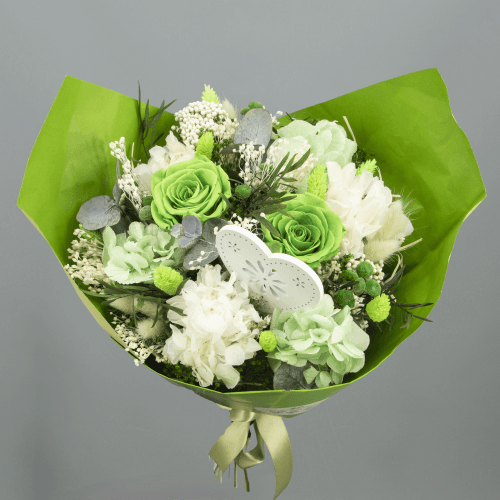 Bouquet Séché Valentino Blanc et Vert
