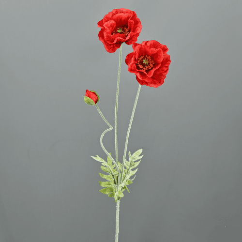 Anémone Artificielle (Coquelicot), Fleur artificielle de 70 cm de long, lot de 3 unités