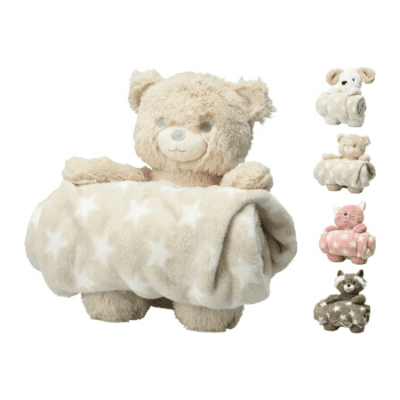 Peluche Urso com Manta Mixto, 27 cm