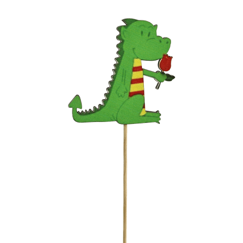 Pick de dragón lateral para Sant Jordi Verde Pistacho, 30 cm (10 uds)