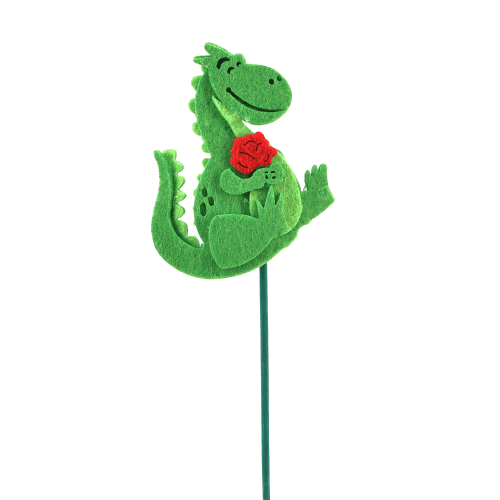 Pick de dragón con rosa para Sant Jordi Verde Pistacho, 30 cm (10 uds)