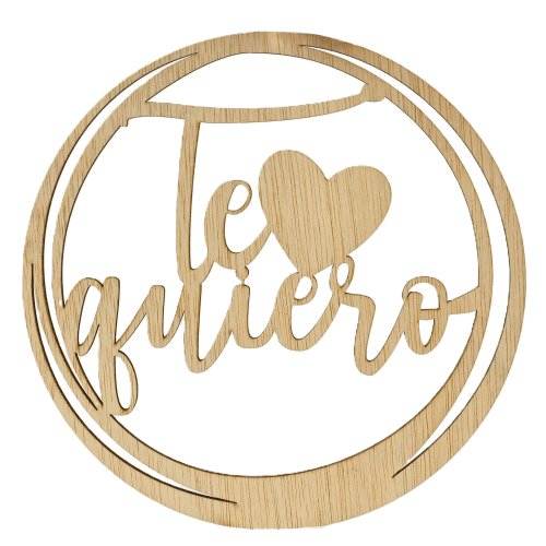 Topper Círculo Te Quiero Marrón, 20 cm