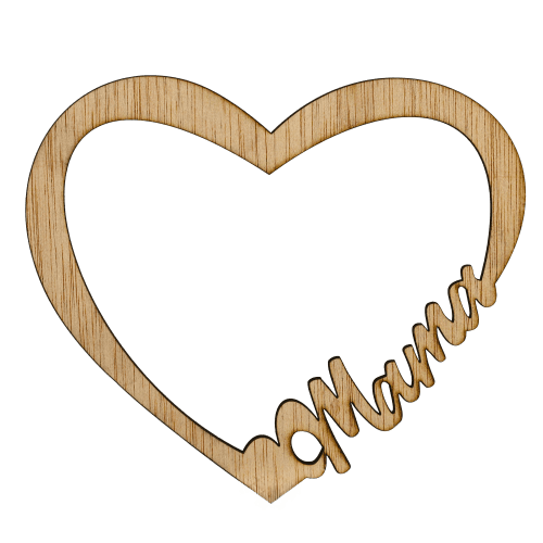 Topper Corazón Mama Marrón, 15 cm (10 uds)