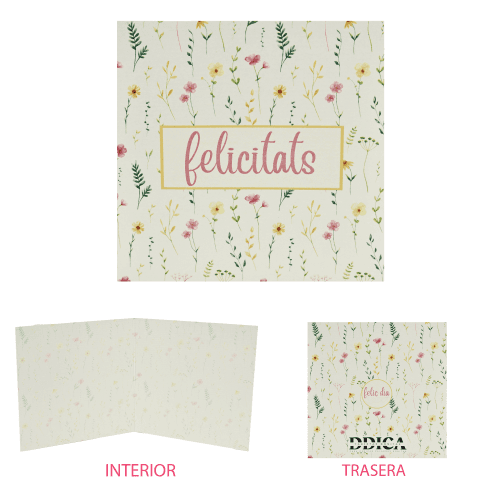 Cartão grande 'Felicitats - Feliç dia' (em catalão)