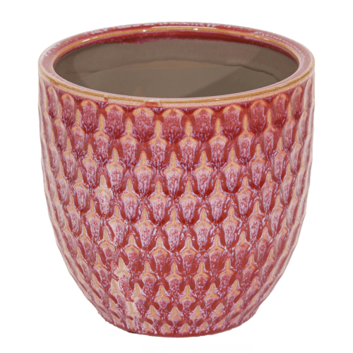 Testo de Cerámica Carol Egg Vermella e Rosa 14 cm
