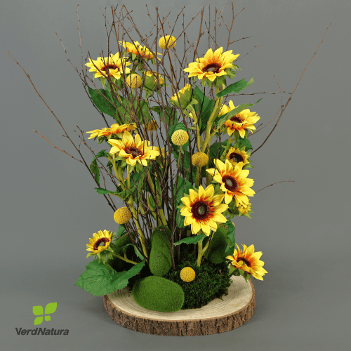 Centre de gira-sols artificials, Flor artificial de 29 cm de llarg