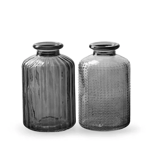 Botella de Cristal Mini Gris 6 cm (Pack de 48), 10 cm