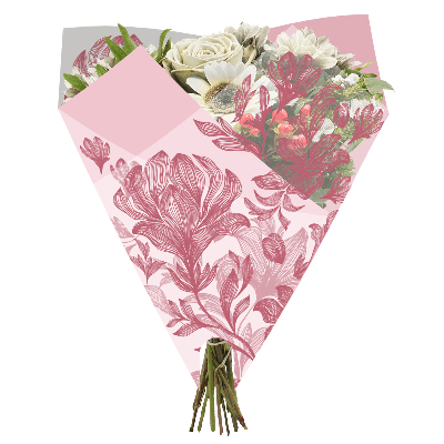 Renda de papel rosa 50 cm, pack de 50 unidades