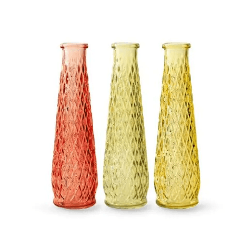 Botellas soliflor de cristal Mix, pack de 12 (7,5 cm) Mixto, 25 cm