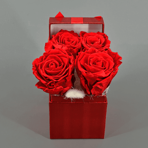 Centro Floral Seco Gina Vermelho, Flor seca de 16 cm de comprimento, conjunto de 2 hastes