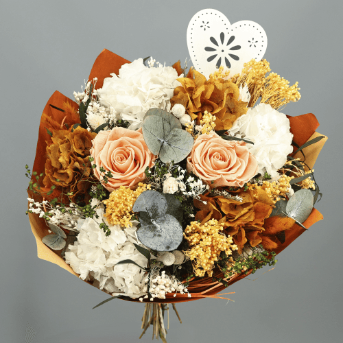 Bouquet Valentino Terre Cuite Fleurs Séchées