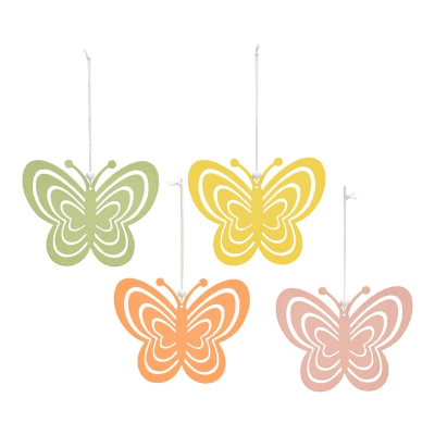 Pendente borboleta de metal Mixto, 8 cm (4 unids)